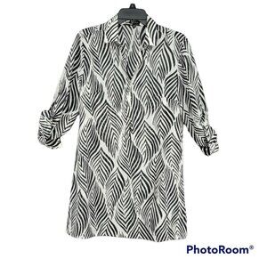 Talbots Sheer  Zebra  Tunic Top Blouse XS